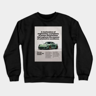 a masterpiece Porsche similar to 911 gt3 super car, green Crewneck Sweatshirt